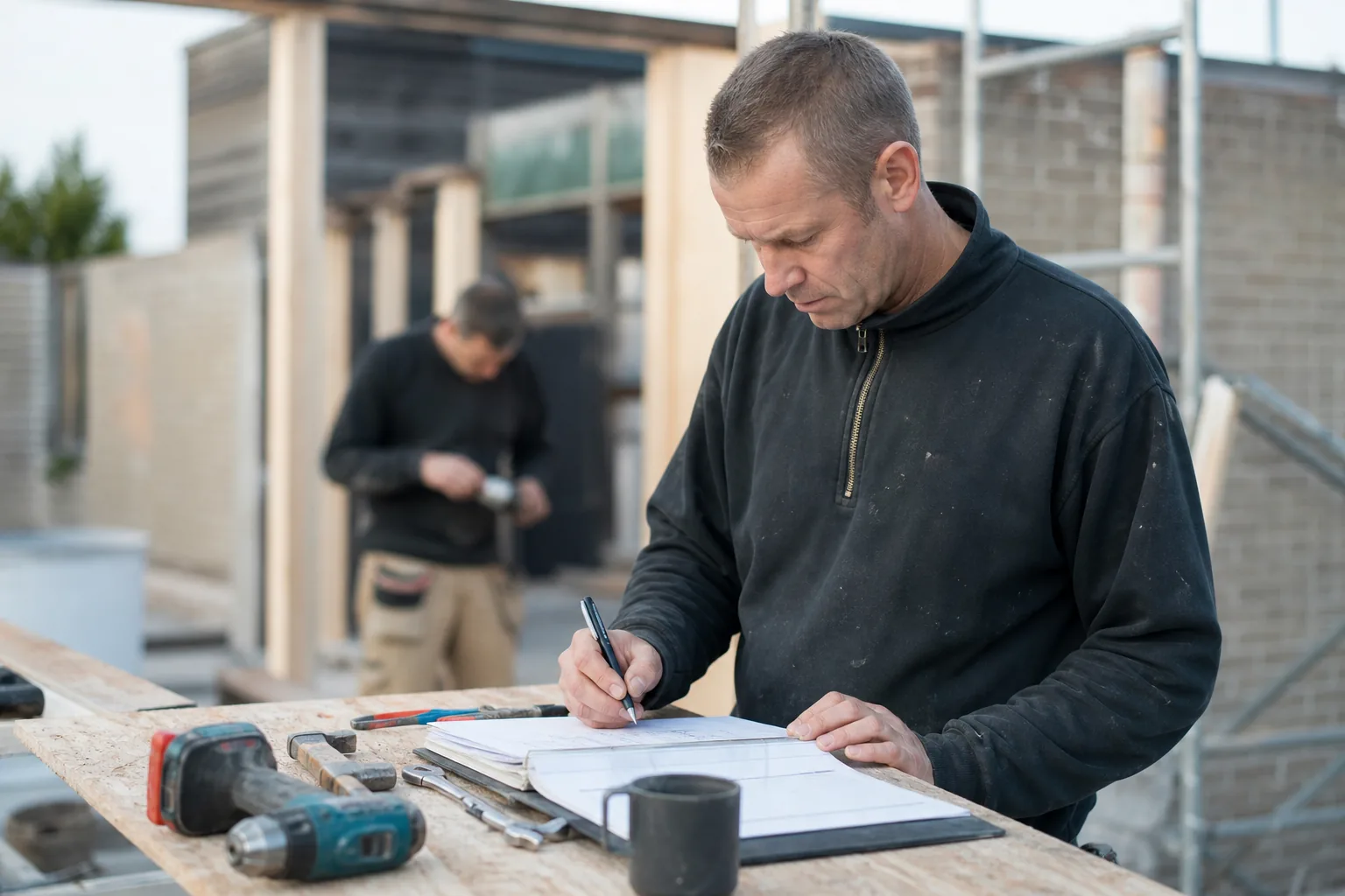 Werk op een Nederlandse bouwplaats. Beeld bij het artikel: Wat kost het om de toolboxregistratie van uw bouwbedrijf elke maand bij te houden?