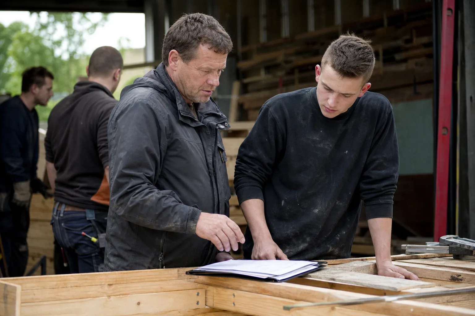 Werk op een Nederlandse bouwplaats. Beeld bij het artikel: Houdt u toolboxmeetings beter bij op papier, in een spreadsheet of in een app?